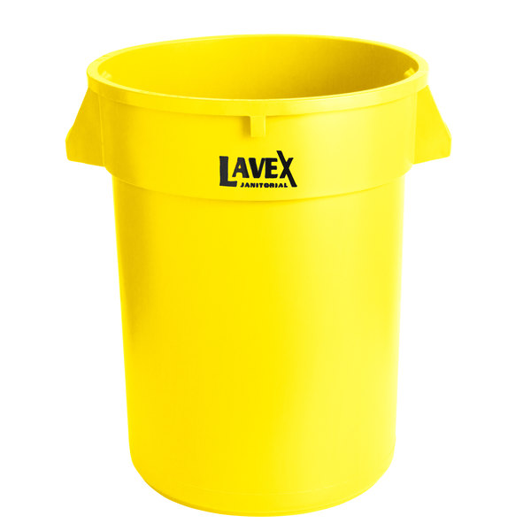 Bronco Round Waste Bin Trash
Container 32 Gallon - YELLOW