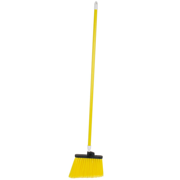 Sparta Spectrum Duo-Sweep 12&quot; 
Angled Broom with Yellow 
Flagged Bristles and 48&quot; 
Handle