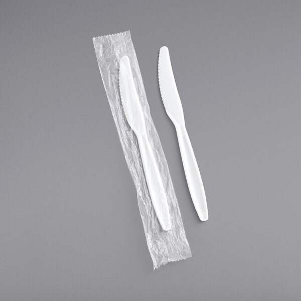 Heavyweight Wrapped 
Polypropylene Cutlery, Knife, 
White, 1,000/Carton