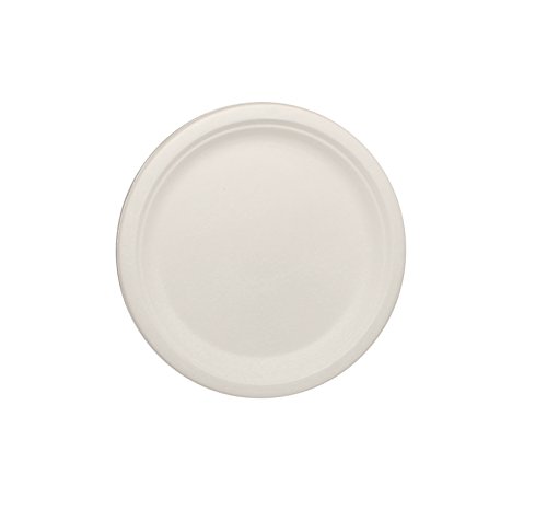 9&#39;&#39; Compostable Bagasse Round 
Plates, Natural - 500 ct