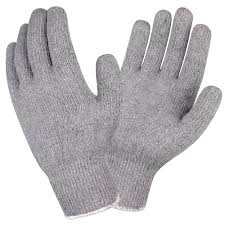 TERRY GLOVE, STANDARD WEIGHT,
GRAY, LOOP-IN, KNIT WRIST (L)