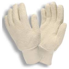 TERRY GLOVE, PREMIUM, 24 OZ,
NATURAL, LOOP-OUT, KNIT WRIST
(L)