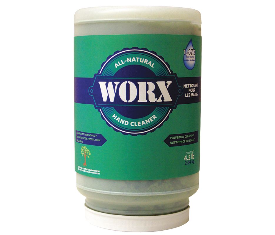 WORX ALL-NATURAL HAND CLEANER
4.5 lb. Light Juniper All
Natural Powdered Hand Soap