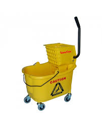 35QT Wringer Mop Bucket Yellow