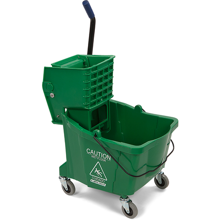 Flo-Pac Mop Bucket with Side
Press Wringer 35 Quart - GREEN