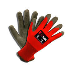 Product 3993-L: ION Flex Red Nylon Shell w/Gray Crinkle Latex Palm 