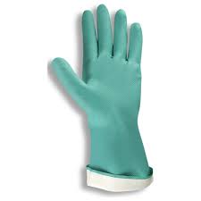 NITRILE GLOVE, STANDARD
GREEN, FLOCK LINED, 15 MIL
(8/M)