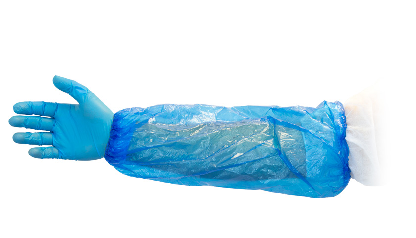 SLEEVES, POLYETHYLENE 18&quot;,
ELASTIC ON BOTH ENDS (HM),
BLUE 100/BAG, 20BAGS/CS