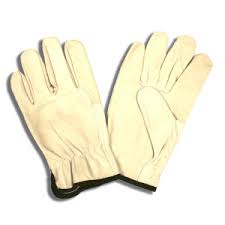 DRIVER GLOVE, ECONOMY GRAIN
COWHIDE, WHITE COLOR,
KEYSTONE THUMB (L) 