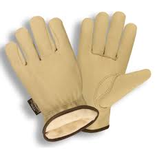 DRIVER GLOVE, STANDARD GRAIN
COWHIDE, WHITE FLEECE LINED
(L)