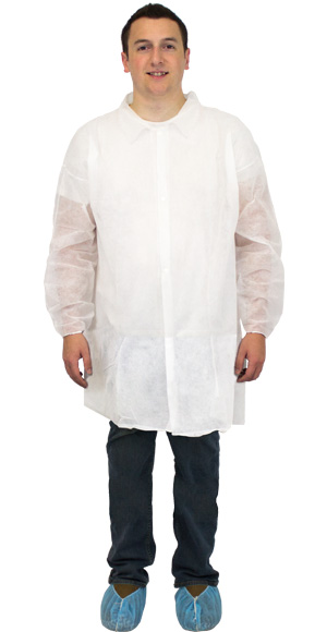 PP,SS fabric, Lab Coat, 
White,Velcro, 3XL, 
10ea/bg;30ea/cs