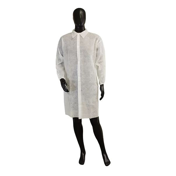 White Polypropylene Lab Coat,
Collar, Velcro Closure, No
Pockets, 10/bag size:4XL
50/CASE