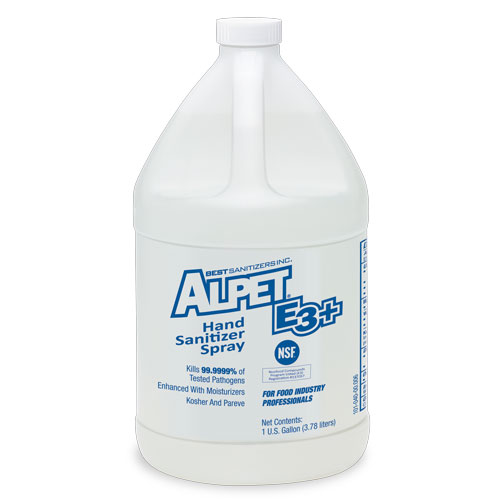 Alpet E3 Plus Hand Sanitizer Spray 4x1 Gallon Bottles 