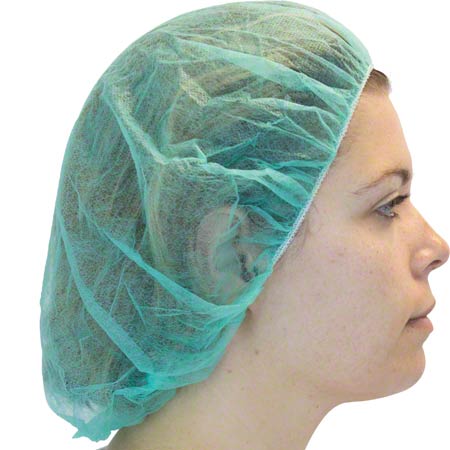 BOUFFANT CAP, SPUNBOND, GREEN
24&quot; 1000/CASE