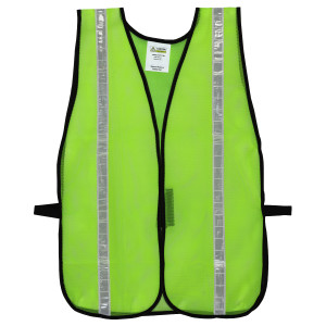 GENERAL PURPOSE, NON-RATED,
LIME MESH VEST, VELCRO
CLOSURE, 1&quot; REFLECTIVE TAPE