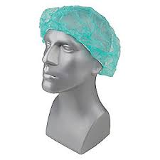 BOUFFANT CAP, SPUNBOND, GREEN, 21&quot; 100/BX 1000/CS