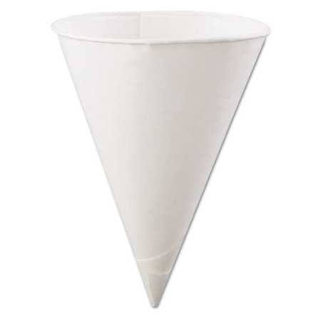 C-RLLD RIM PPR CONE CUP 6OZ POLY BG WHI 25/200 5000/CS