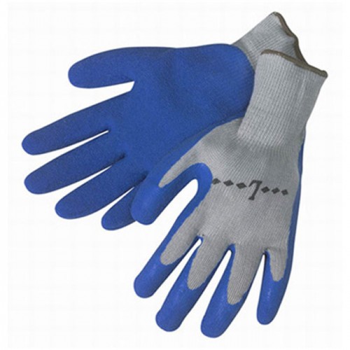 GAUGE GRAY POLY/COTTON SHELL, BLUE LATEX PALM COATING 